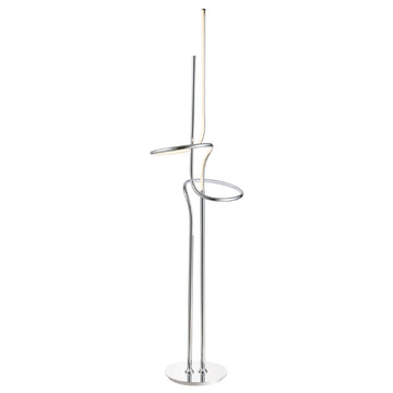 Sketch 64" Minimalist Dimmable Metal Integrated LED Floor Lamp - JONATHAN Y